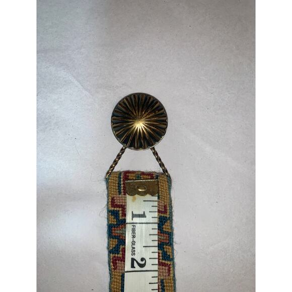 VINTAGE 20'S-40'S NEEDLEPOINT PETITPOINT BELT W/BRASS CLASP GREAT COLORS! 30" - Picture 9 of 10